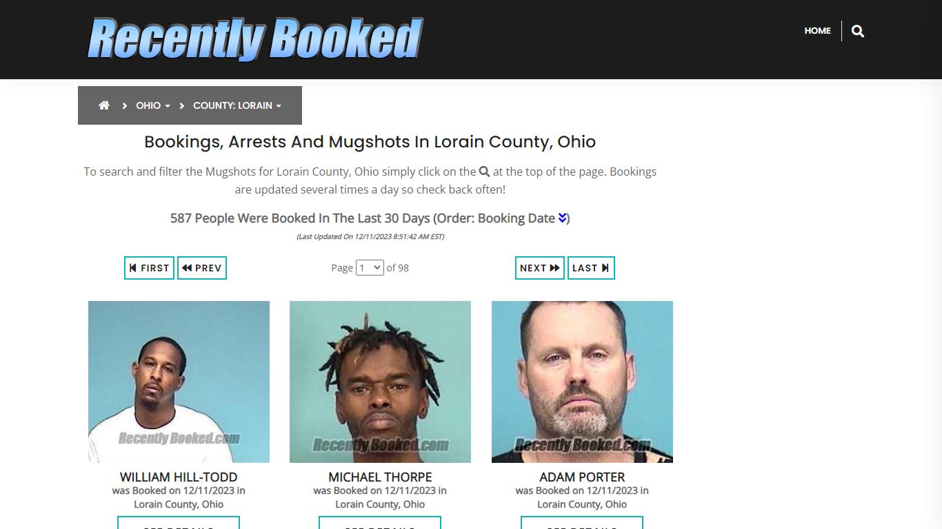 Recent bookings, Arrests, Mugshots in Lorain County, Ohio - Recently Booked